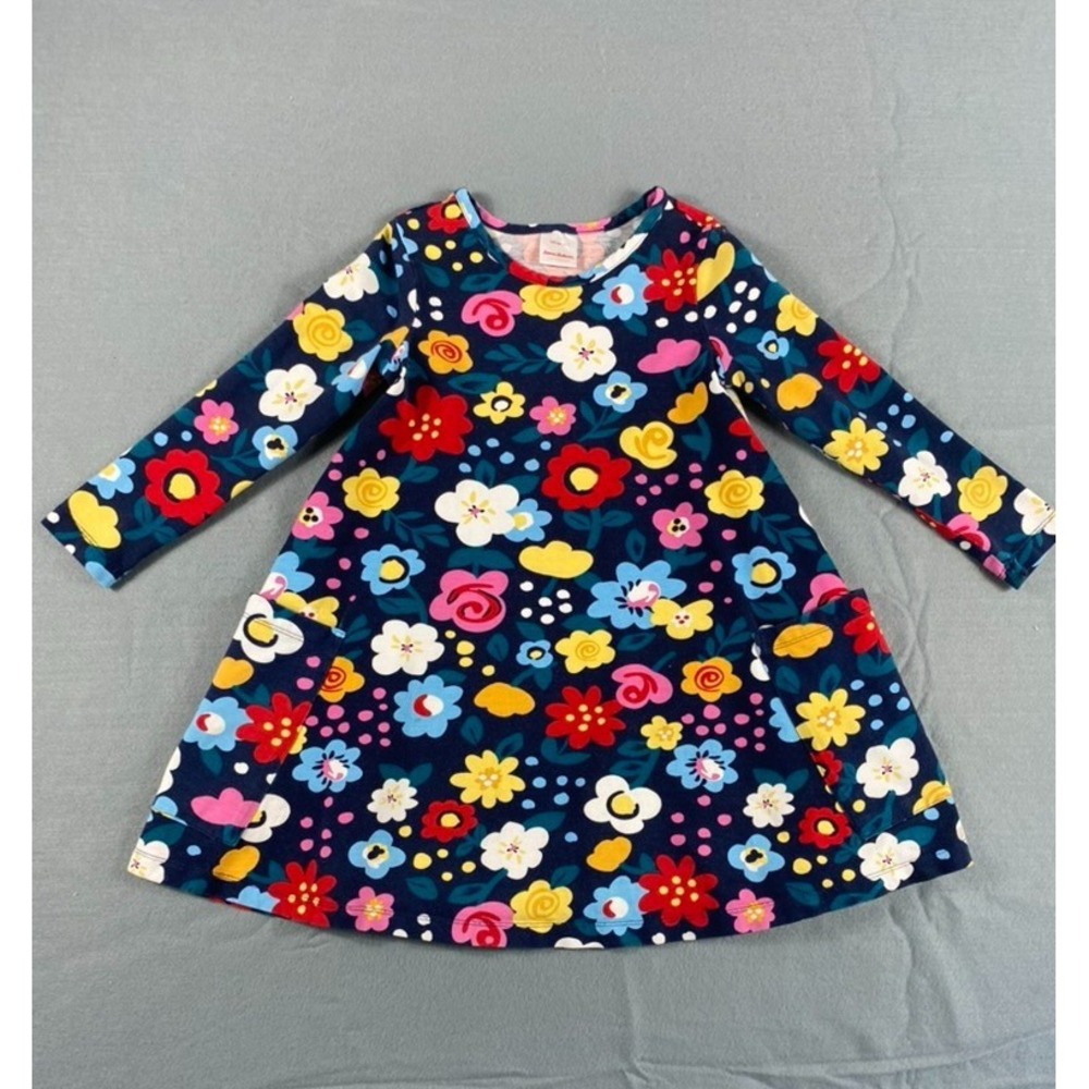 Hanna Andersson Dress Toddler Sz 5T (110cm) Floral Long Sleeve Cotton